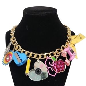❤️🔹️BETSEY JOHNSON🔹️beautiful Teacher School Supply  Charms 16" Necklace